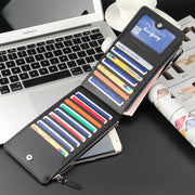 Baellerry Leisure Card Long Wallet cross pattern multi-functional ultra-thin bank card bag