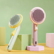 New Pet Cat Brush Hand-held Steel Wire Self-cleaning Comb Looper For Hair Removal