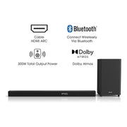Hisense 3.1ch Sound Bar with Wireless Subwoofer 300W | HS312