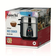 Saachi Electric 2.8 L Rice Cooker With Steaming Feature NL-RC-5181 - Silver & Black