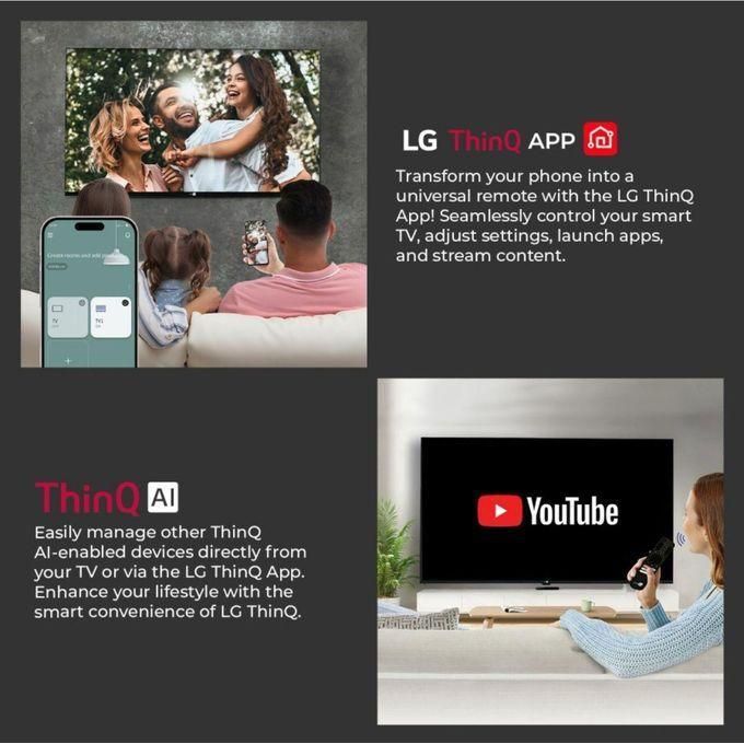 SPJ 43 Inch Smart Frameless FHD Ai ThinQ Webos Series LED TV - Black (3 YRS WRNTY)