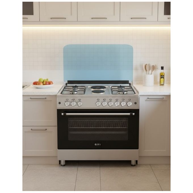 SPJ 80X60cm Premium Cooker With 4 Gas Burners and 2 Electric Plates – Black