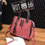 Vintage Handbag Women PU Leather Tassel Top-handle Bag Fashion Lady Tote Luxury Large Capacity Shoulder Bag