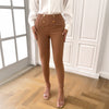 Women's Fashion Temperament Commute Solid Color Slim Trousers