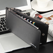 Baellerry Leisure Card Long Wallet cross pattern multi-functional ultra-thin bank card bag