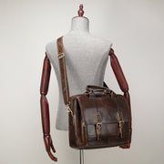 Men's Crosswise Handbag In Real Cowhide Leather