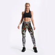 RosesSkulls YogaWorkout Leggings