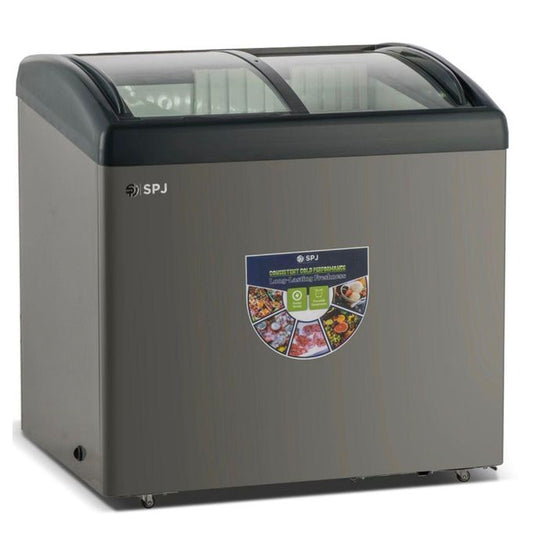 SPJ 365L Large Capacity Ice Cream & Display Deep Freezer / Showcase Model - Grey