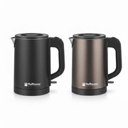 Hoffmans HM-2563 Compact Electric Kettle 0.8L, 800W Fast Boil with Double-Wall Stainless Steel Design - Black/Bronze