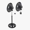 SPJ Set Of 2 Adjustable 18" Convertible Stand Or Wall-Mounted Design Fan - Black