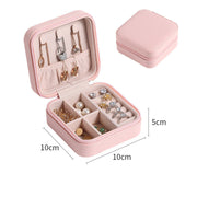 Portable Jewelry Box Single-Layer Simple Jewelry Jewelry Storage Box Earrings Earrings Storage Ring Pu Leather Small Jewelry Box