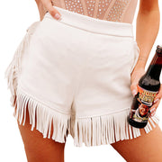 Women's High Waist Tassel High Waist Slimming And Straight Shorts Women