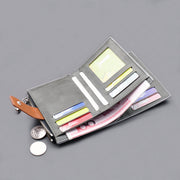 Men's Button Short Wallet Oxford Cloth Large Capacity Canvas Wallet