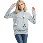 Cute Hoodies Pullover Sweatshirts With Pet Pocket For Cat Clothes Winter Women