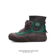 Women's Leather Stretch Socks Boots