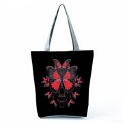 Portable Large Capacity Skull Printed Handbag