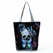 Portable Large Capacity Skull Printed Handbag