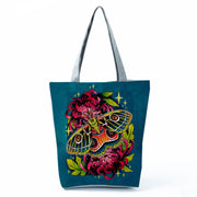 Portable Large Capacity Skull Printed Handbag