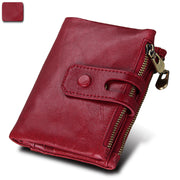 Anti-theft brush RFID first layer cowhide wallet