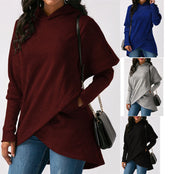 Irregular hooded sweater