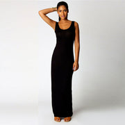 Women' s Long Polyester Spandex Dress