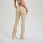 High Waist Pleated Hip Lifting Nude Feel Yoga Pants
