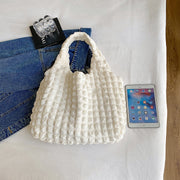 Cute Pleated Puff Shouder Bag Women Large-capacity Cloud Armpit Bag Winter Fashion Handbags Girls