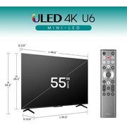 Hisense 55 Inch U6 Pro Series, 55U6N, Mini-LED ULED UHD 4K Smart VIDAA TV (3YRS WRNTY)