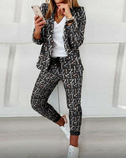 New Plaid Casual Women's Straight Trousers Suit