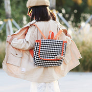 Children's plaid western style backpack