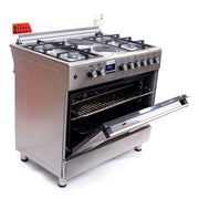 Blueflame 90cm*60cm ET9042ERF Diamond Cooker 4 Gas Burners And 2 Electric Burners - Stainless Steel