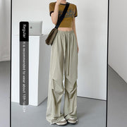 American Straight Pants High Waist Casual Wide Leg Quick-drying Track Pants