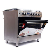 Blueflame 90cm*60cm ET9042ERF Diamond Cooker 4 Gas Burners And 2 Electric Burners - Stainless Steel