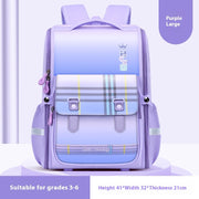 Plaid Schoolbag Grade Spine Protection Student Backpack