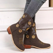 Plus Size Knight Dr Martens Boots Embroidered Fashion Women's Mid-calf