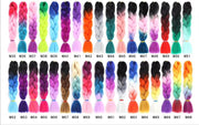 Colorful Synthetic hair Braids Ombre Braiding Hair Extensions 24Inch 100g