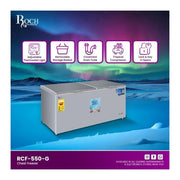 Roch 550 Litres Defrost Deep / Chest Freezer RCF-550-G (Sliding Glass) - Grey