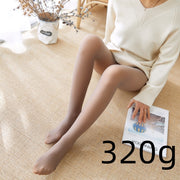 Elastic Transparent Black Mesh Pants Woman Winter Fleece Pants