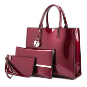 Patent leather handbag bright face mother bag