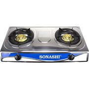 Sonashi Double Burner Gas Stove - SGB-203SN - Silver