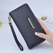 Pure color lady wristband handbag with fashionable Korean version of long style women's zipper purse  money wallet