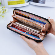 Pure color lady wristband handbag with fashionable Korean version of long style women's zipper purse  money wallet