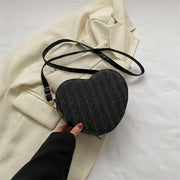 Straw Shoulder Cute Heart Shape Mini Crossbody Bag