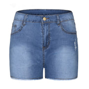 Women's Stretch Slim Fit Ripped Tassel Denim Shorts