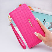 Pure color lady wristband handbag with fashionable Korean version of long style women's zipper purse  money wallet