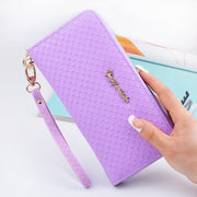 Pure color lady wristband handbag with fashionable Korean version of long style women's zipper purse  money wallet