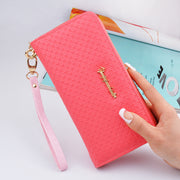 Pure color lady wristband handbag with fashionable Korean version of long style women's zipper purse  money wallet