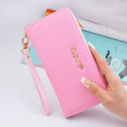 Pure color lady wristband handbag with fashionable Korean version of long style women's zipper purse  money wallet