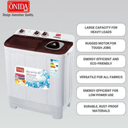Onida Plus 7.5kg Twin Tub Washing Machine - White
