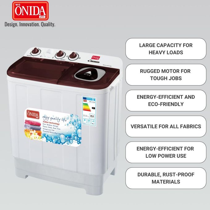 Onida Plus 7.5Kg Twin Tub Washing Machine - White